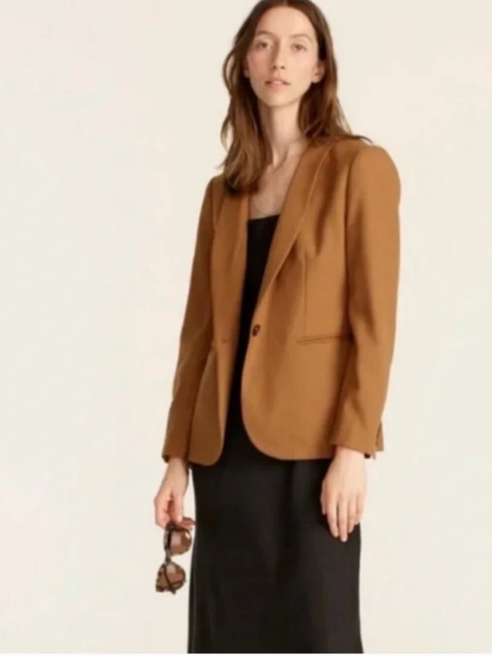J Crew Blazer Parke in Camel Wool Flannel Blue Collar Work Office Preppy
